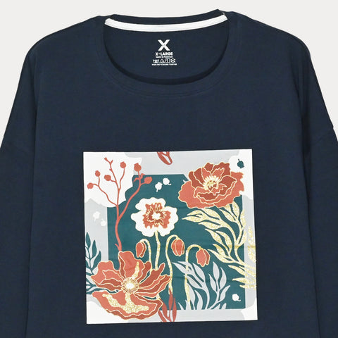 WOMENS QUARTER SLEEVES GRAPHIC TEE